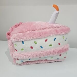 Zippy Paws CLEAN NWoT Dog Squeak Toy Birthday Cake Pink With Candle